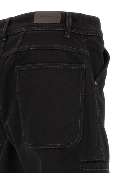 Lemaire Black Cotton Relaxed Fit Jeans