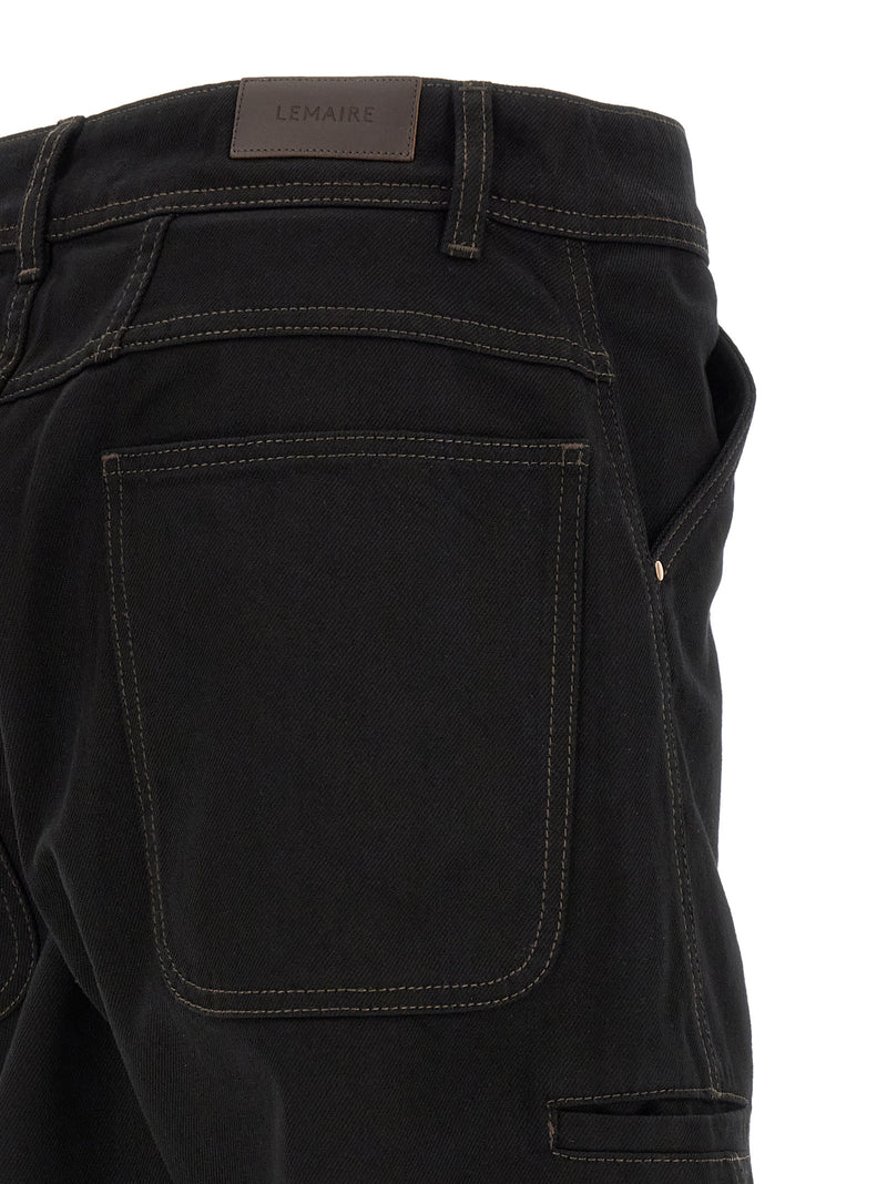 Lemaire Black Cotton Relaxed Fit Jeans