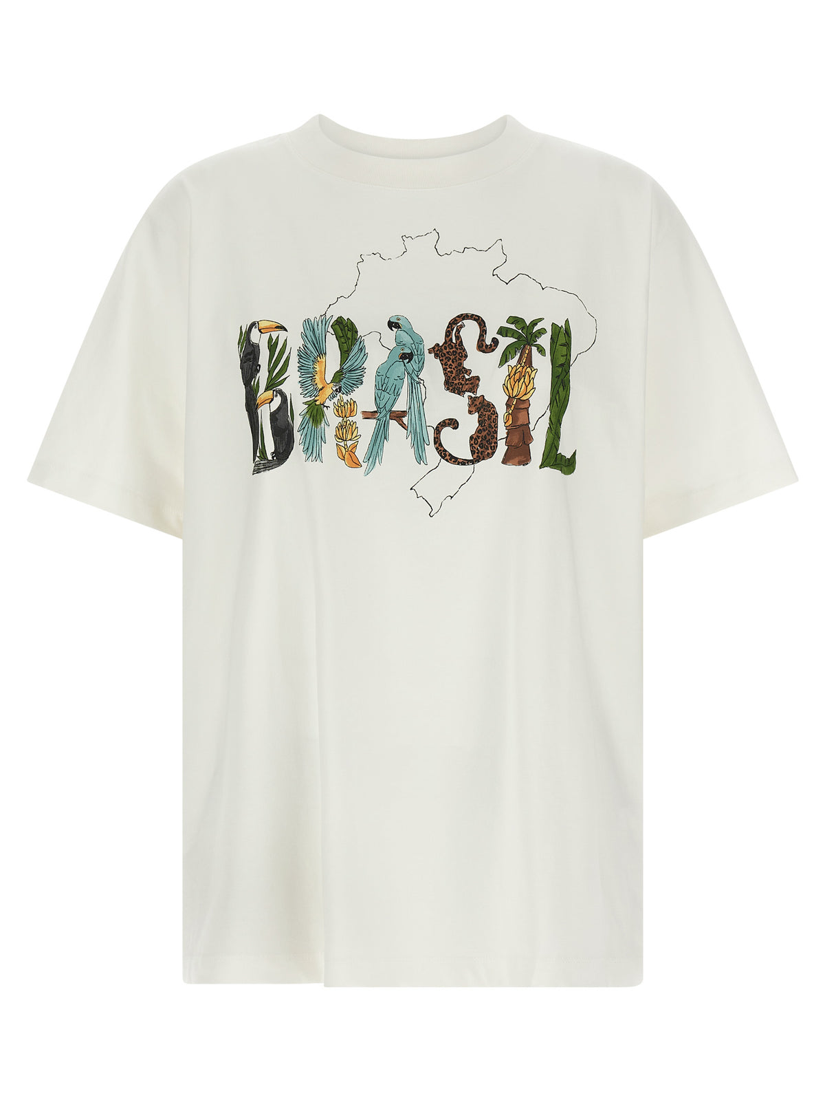 FARM RIO Off-White Brasil T-Shirt en Coton pour Femme