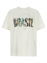 FARM RIO Off-White Brasil T-Shirt en Coton pour Femme
