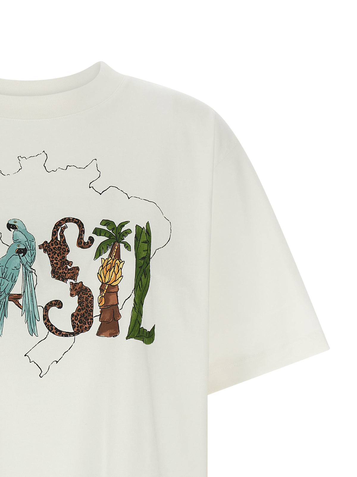 FARM RIO Off-White Brasil T-Shirt en Coton pour Femme