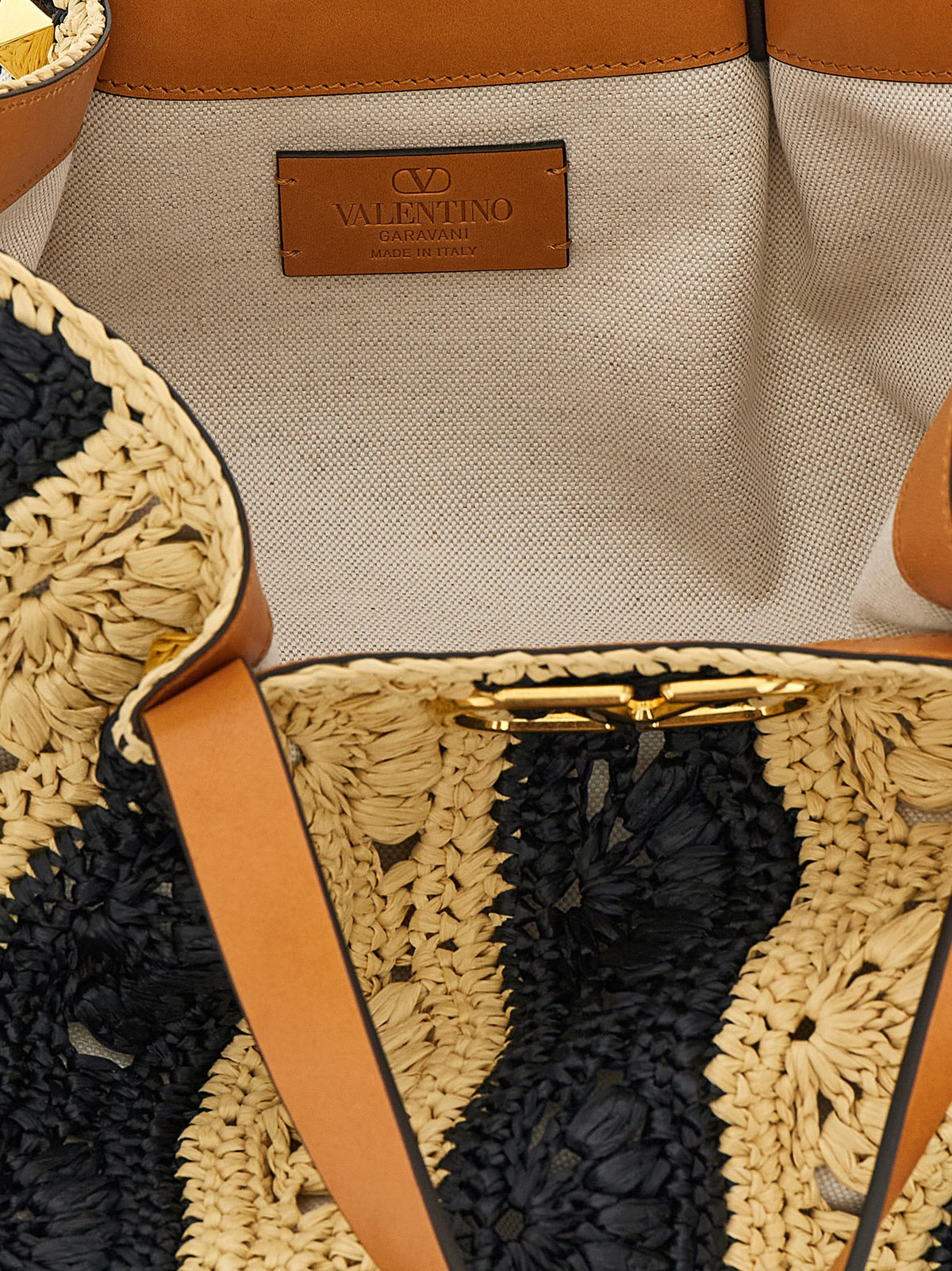 Valentino Garavani Beige Viscose Handbag - VLogo Signature