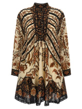 Robe courte FARM RIO en viscose beige