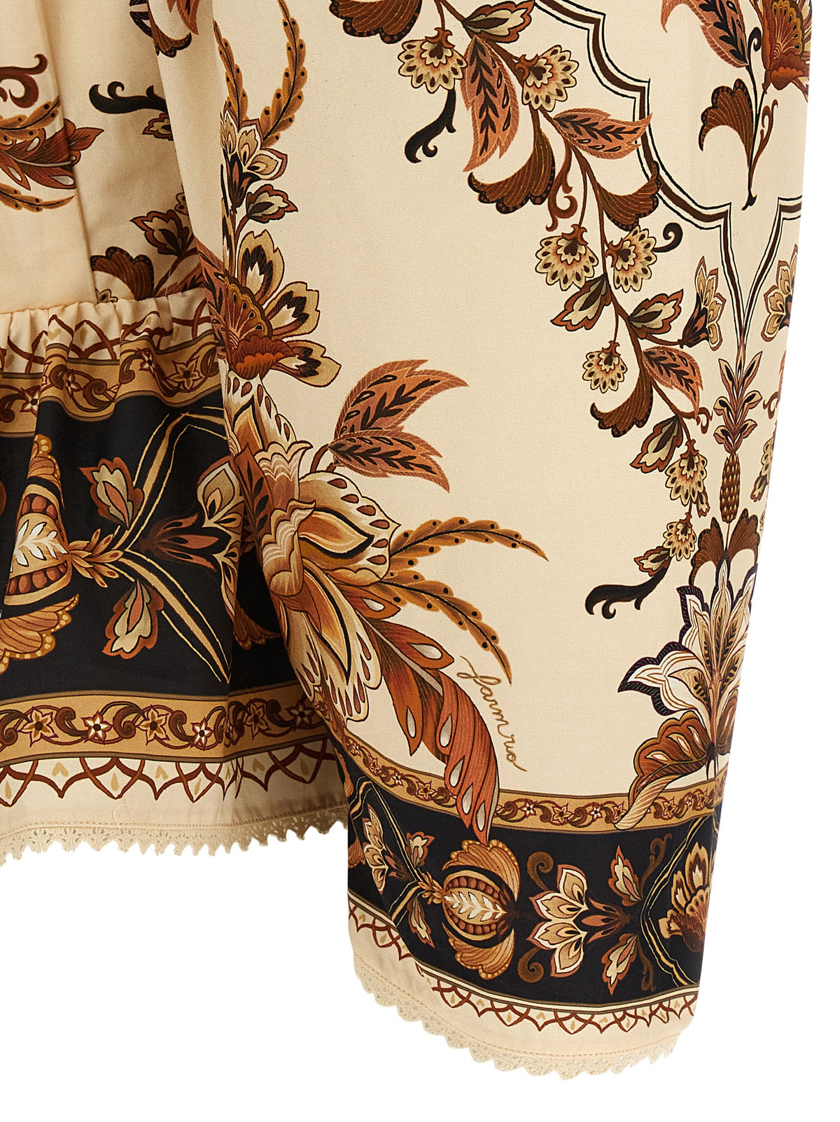 FARM RIO Majestic Garden Sand Beige Cotton Blouse