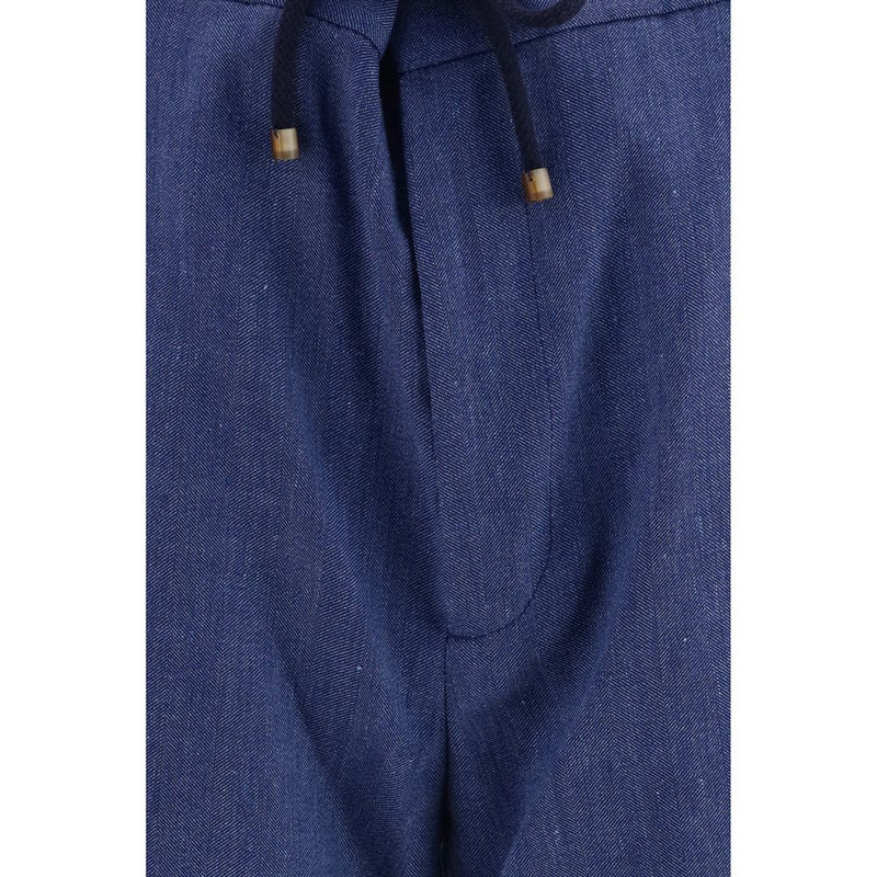 Brunello Cucinelli Bermuda en lin bleu