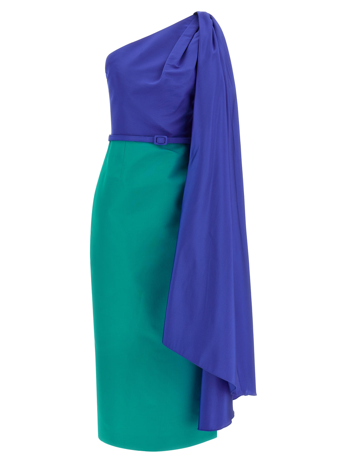 Carolina Herrera Multicolor Silk Midi Dress - Elegant One-Shoulder Design