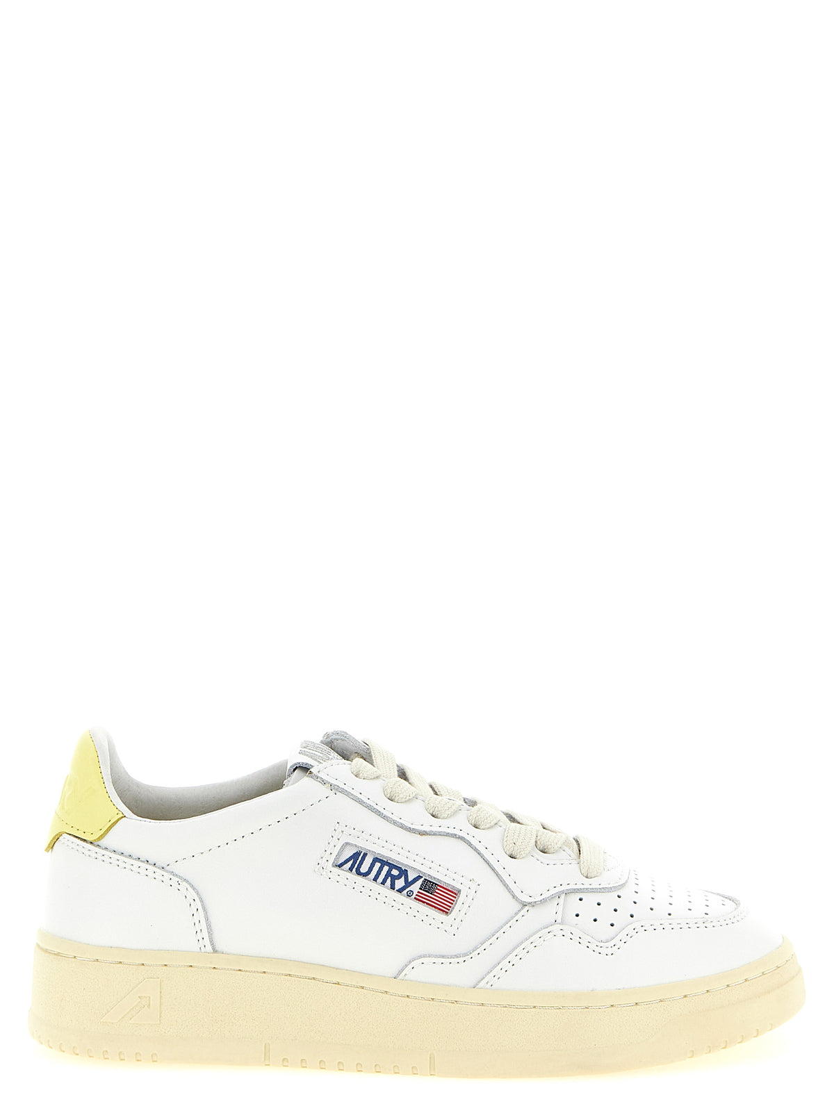Baskets basses bicolores en cuir de vachette Autry