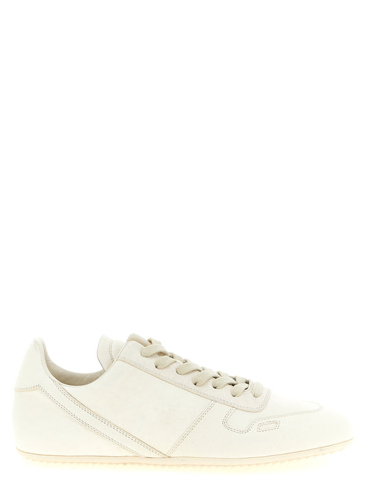 Rick Owens White Lamb Leather Minimal Sneak Low Top Sneakers