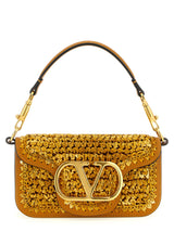 Valentino Garavani Gold Viscose Shoulder Bag - Small ‘Locò’