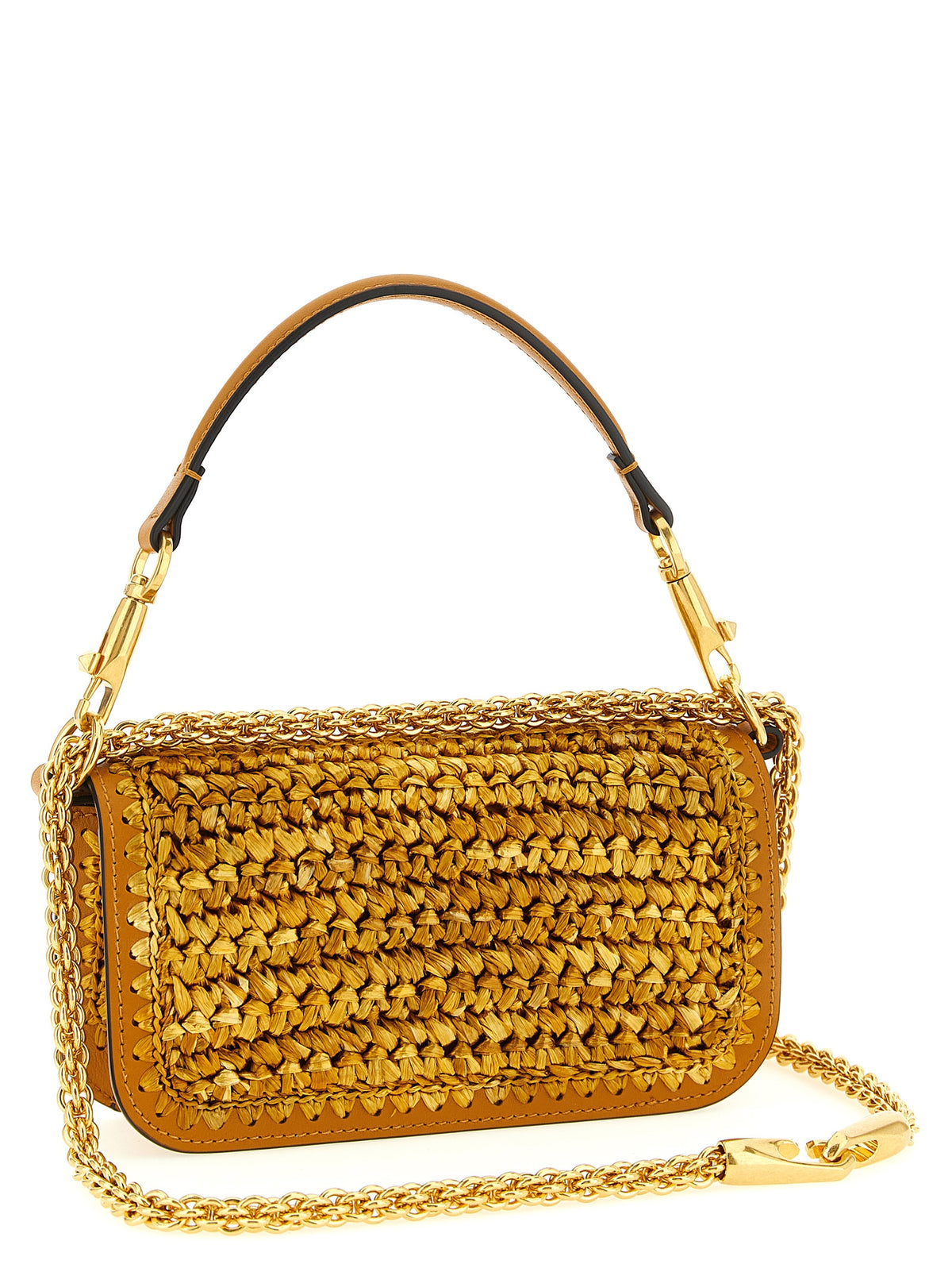 Valentino Garavani Gold Viscose Shoulder Bag - Small ‘Locò’