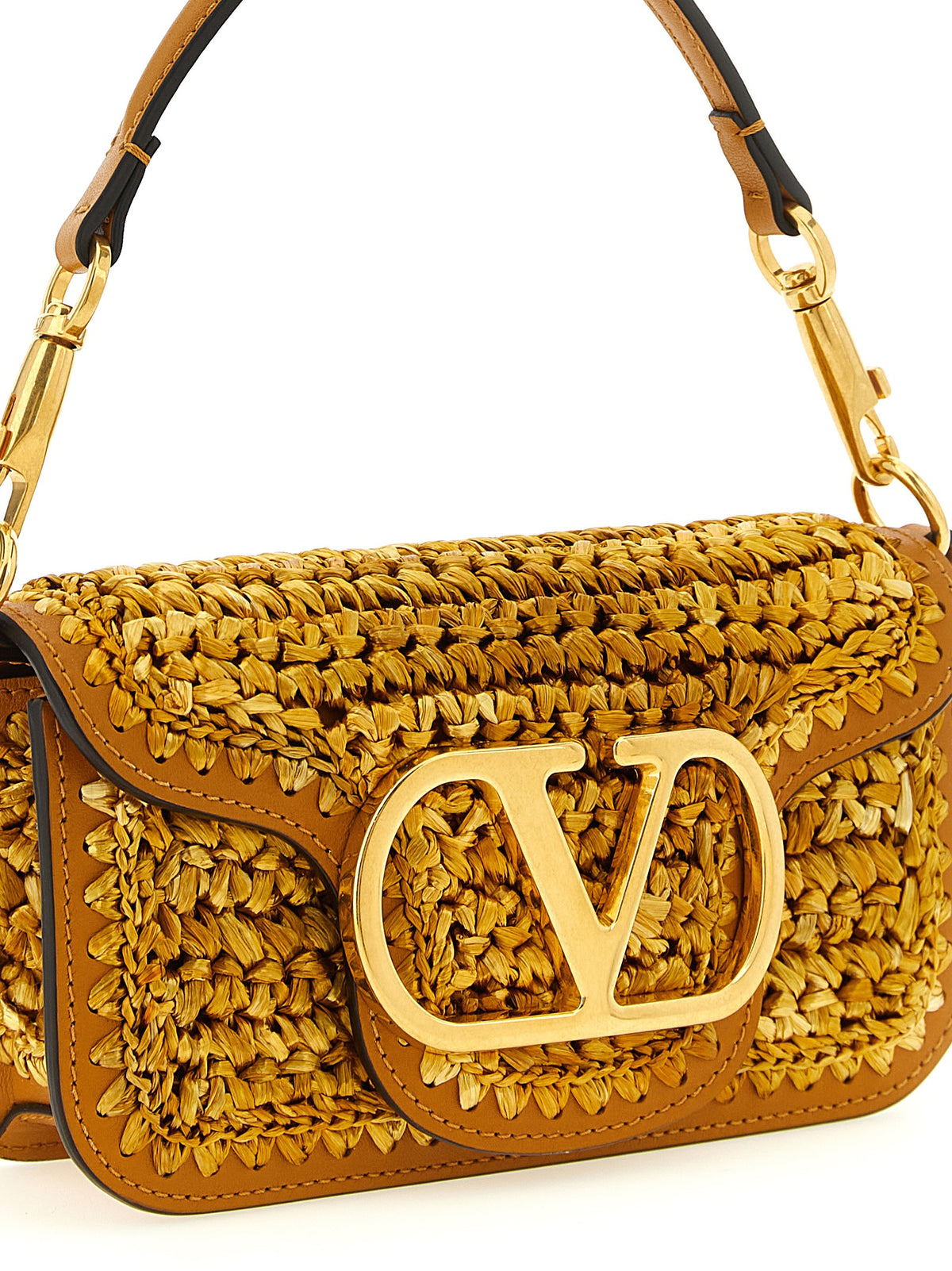 Valentino Garavani Gold Viscose Shoulder Bag - Small ‘Locò’