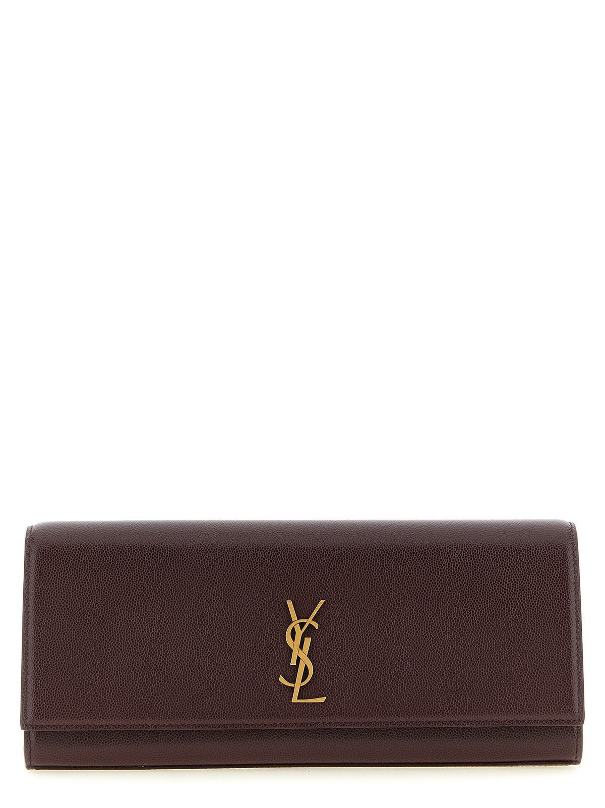Pochette Saint Laurent en veau bordeaux