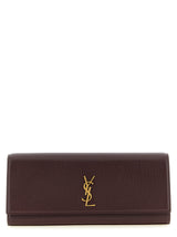 Pochette Saint Laurent en veau bordeaux