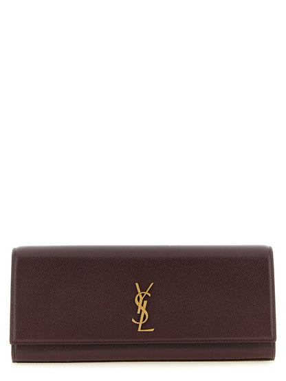 Saint Laurent Bordeaux Calfskin Clutch Bag
