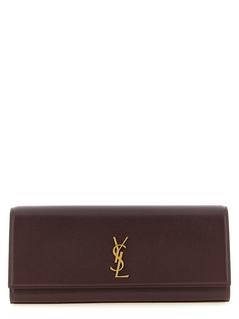 Saint Laurent Bordeaux Calfskin Clutch Bag
