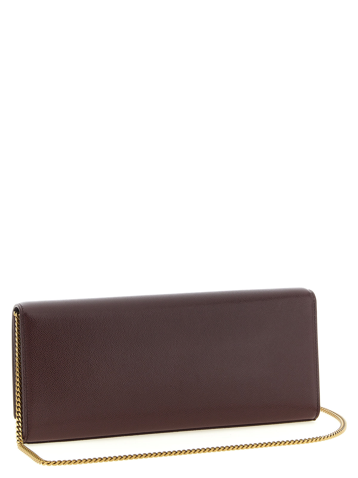 Pochette Saint Laurent en veau bordeaux