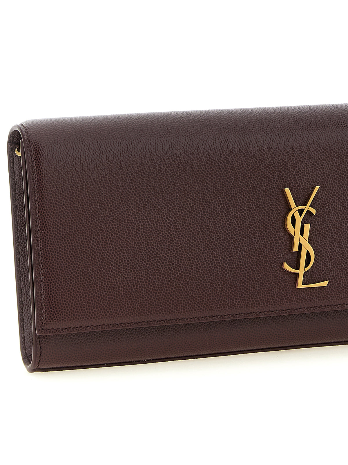 Pochette Saint Laurent en veau bordeaux