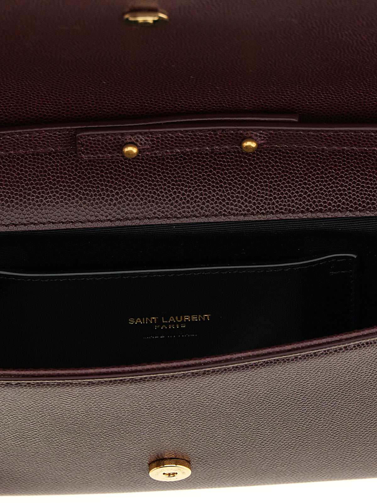 Pochette Saint Laurent en veau bordeaux