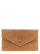 Pochette Saint Laurent en Cuir d'Agneau Marron