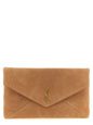 Saint Laurent Brown Lamb Leather Clutch Bag