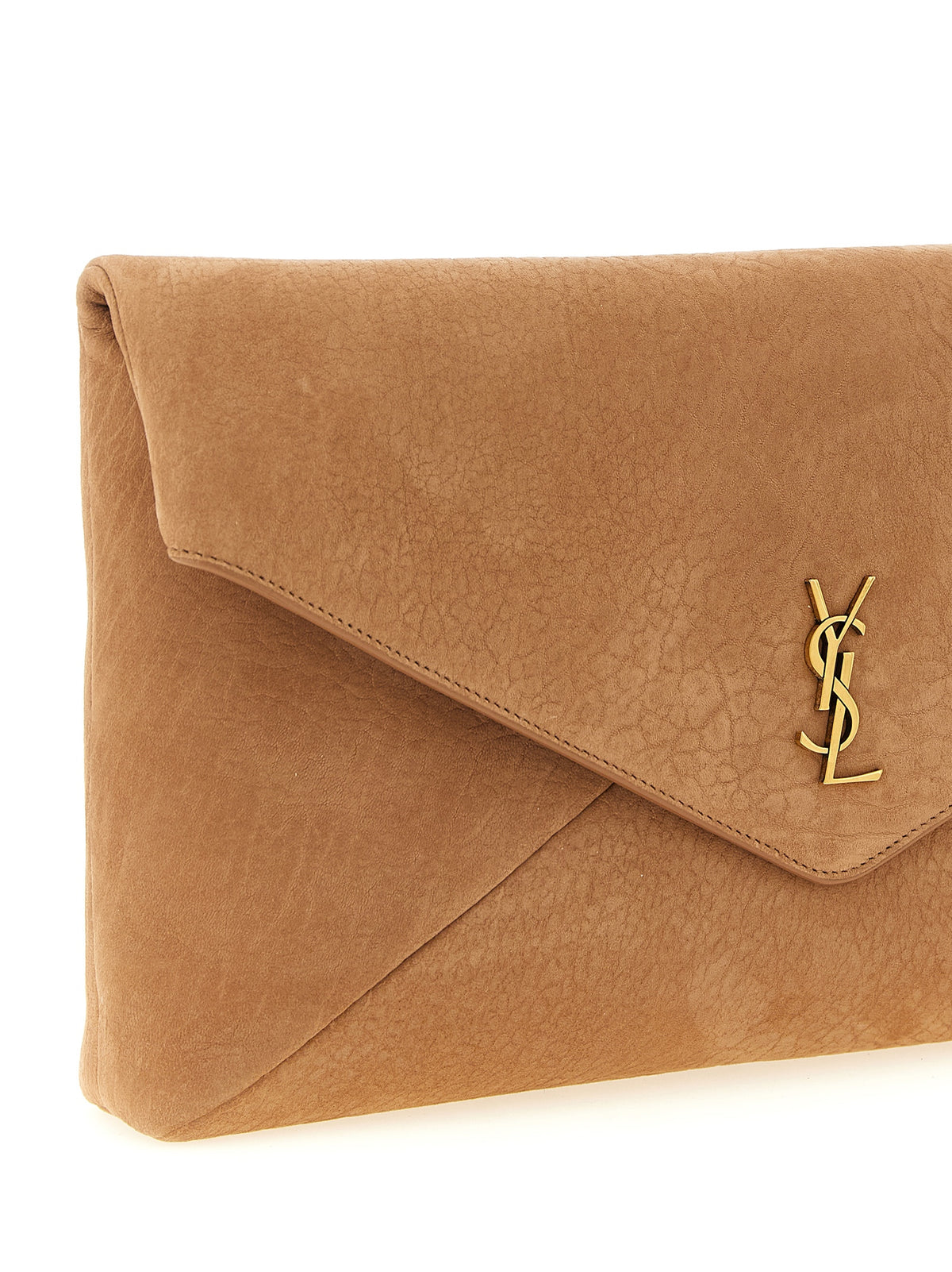 Pochette Saint Laurent en Cuir d'Agneau Marron