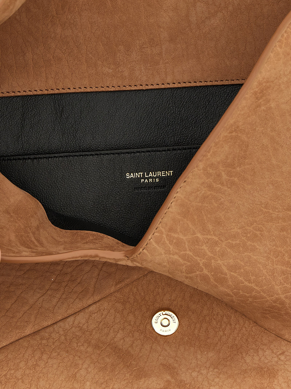 Pochette Saint Laurent en Cuir d'Agneau Marron