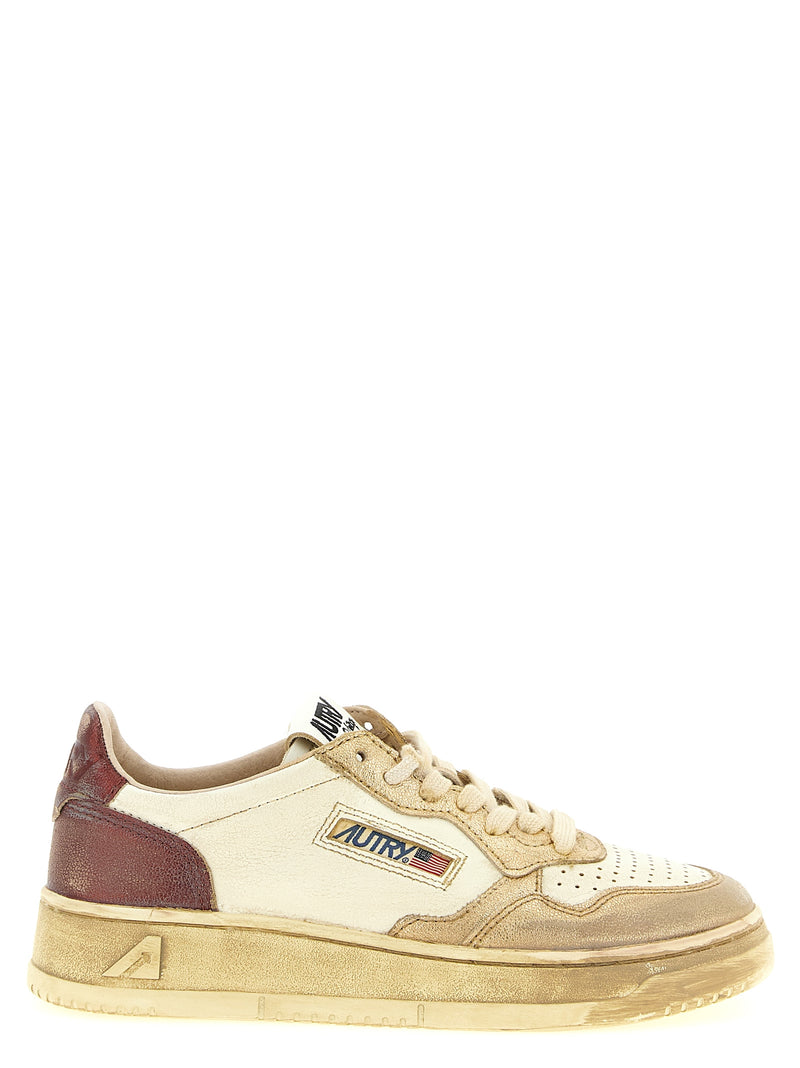Baskets basses Autry en cuir de vachette multicolore