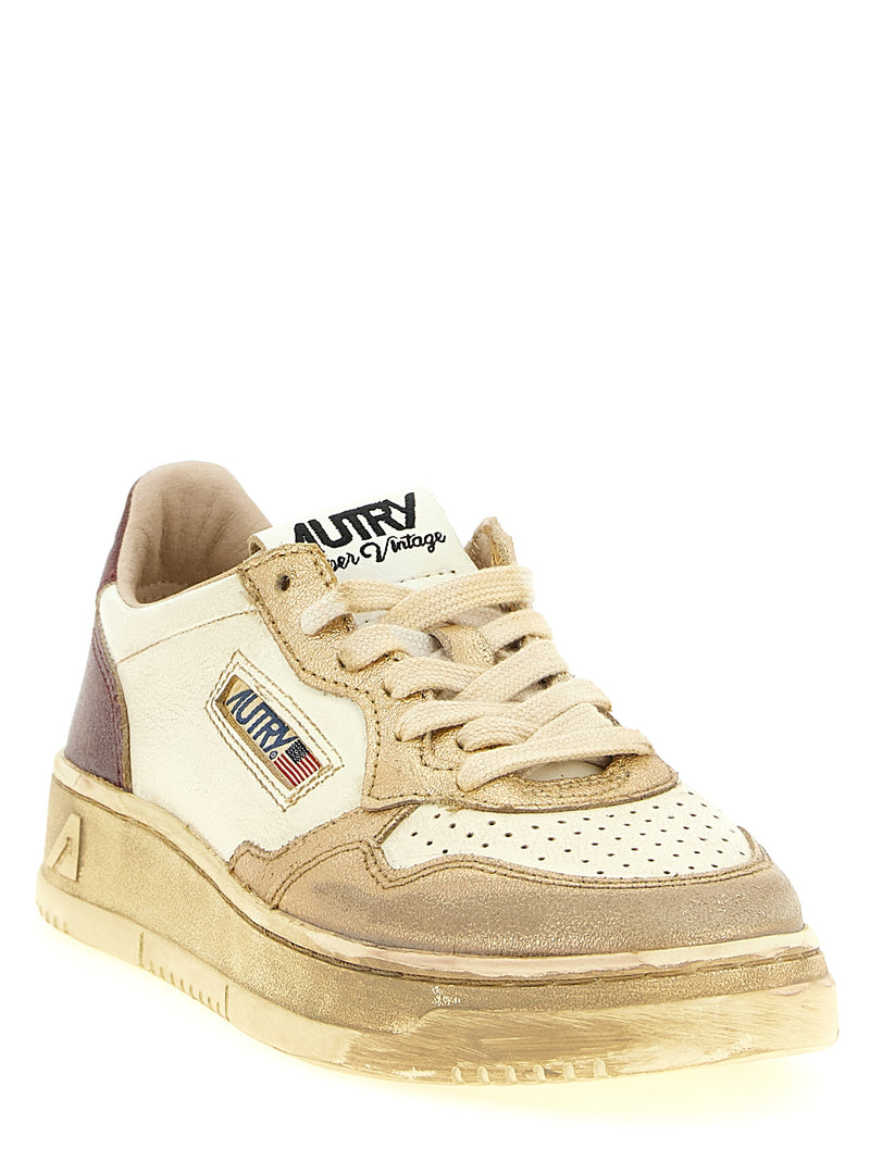 Baskets basses Autry en cuir de vachette multicolore