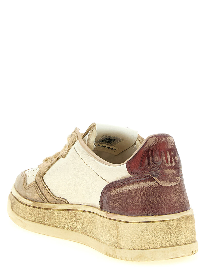 Baskets basses Autry en cuir de vachette multicolore