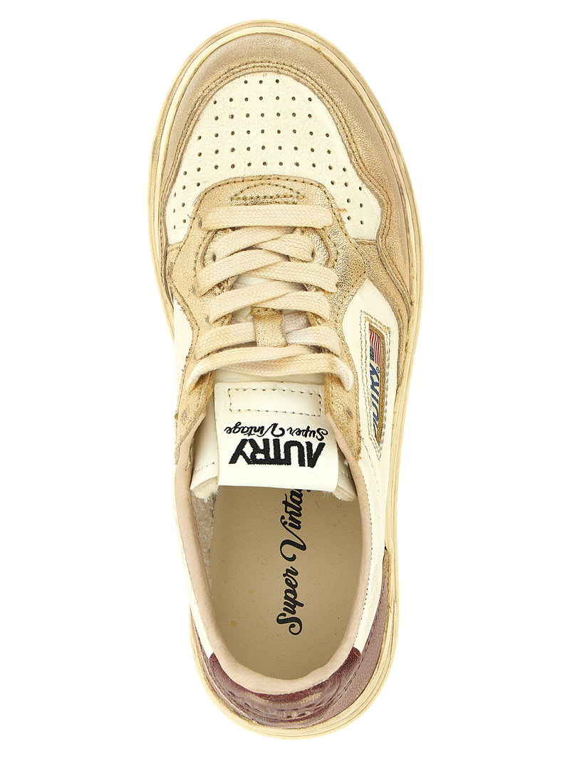 Baskets basses Autry en cuir de vachette multicolore