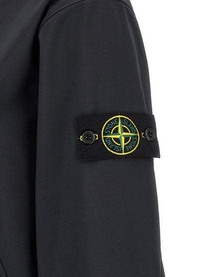 Stone Island Blue Polyester Shell Jacket