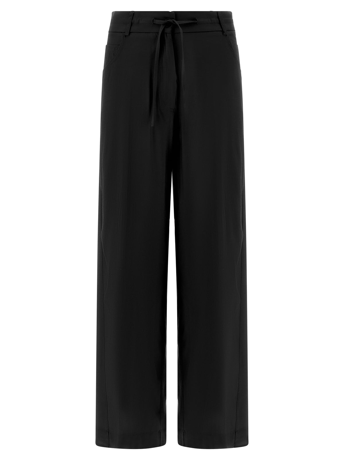 NUDE Black Viscose Casual Pants