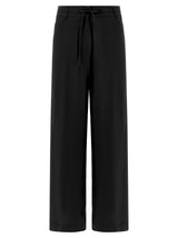NUDE Black Viscose Casual Pants