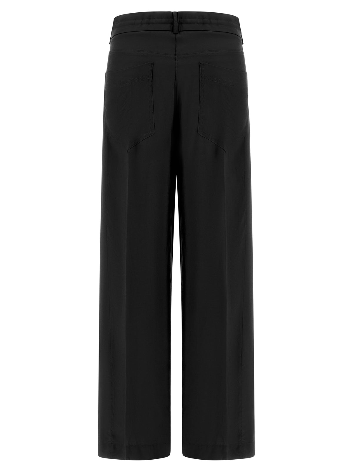 NUDE Black Viscose Casual Pants