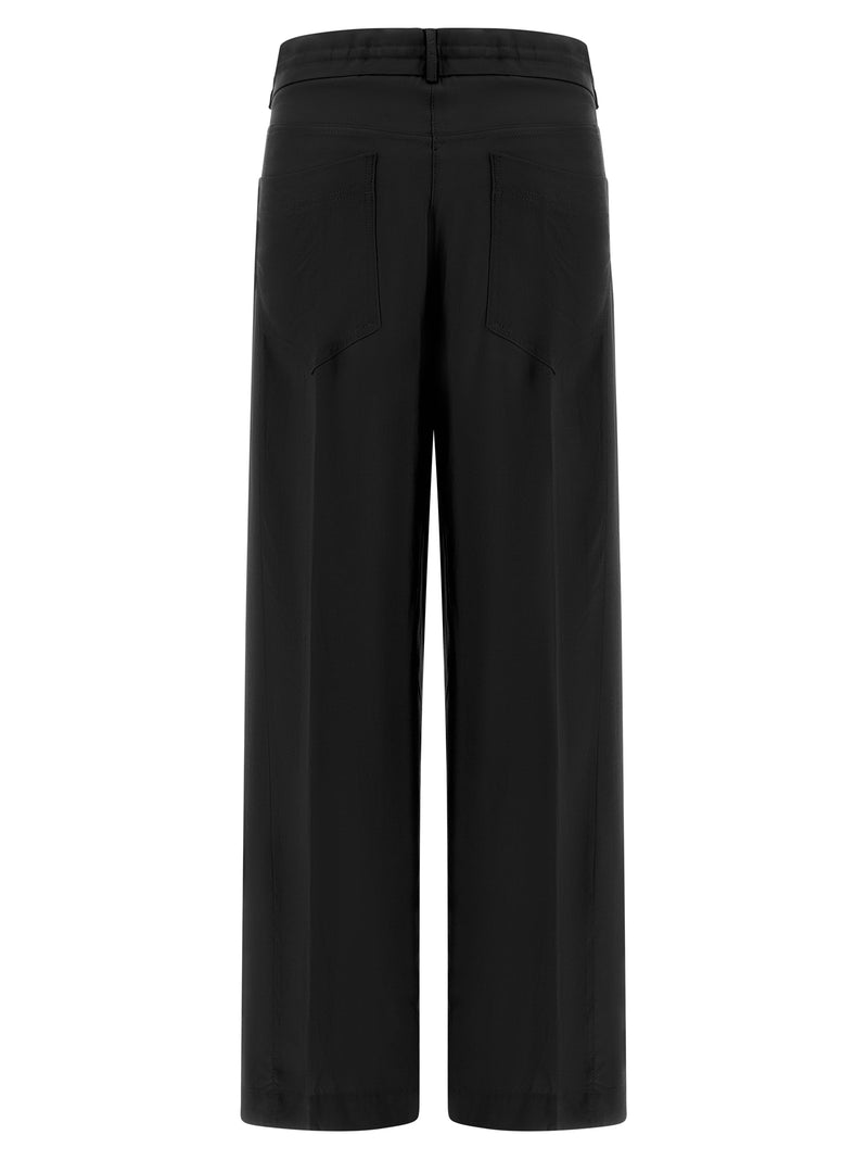 NUDE Black Viscose Casual Pants
