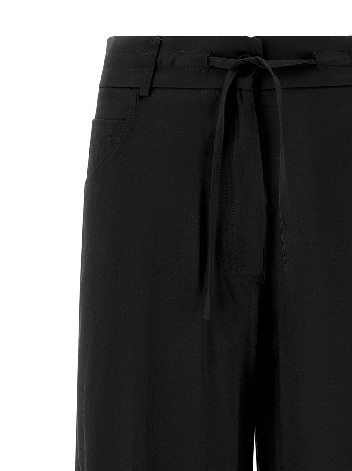 NUDE Black Viscose Casual Pants