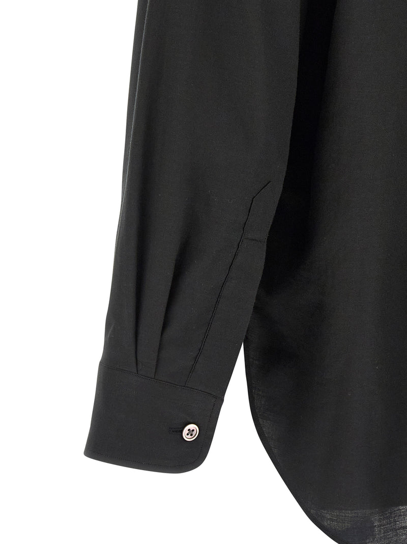 SSSTEIN Black Cotton Blouse - Luxurious Japanese Design
