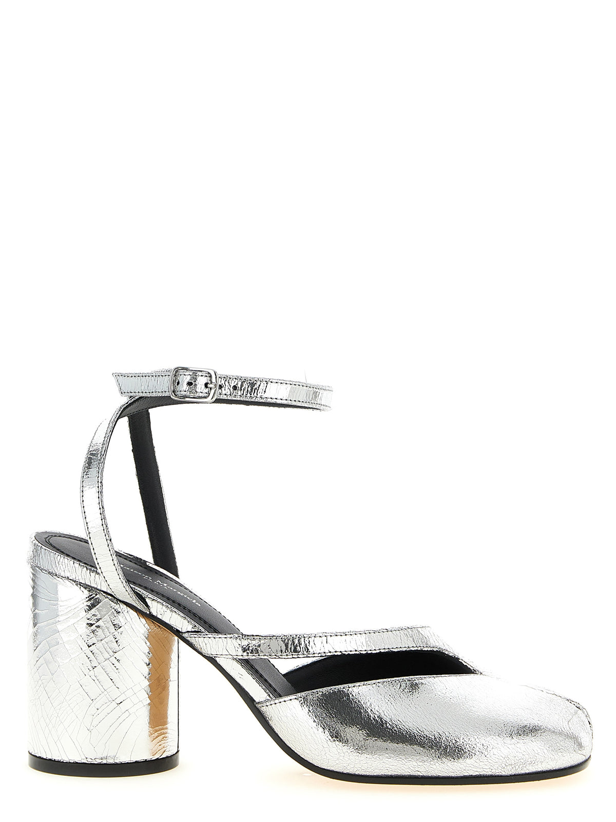 Maison Margiela Silver Calfskin High Heel Pumps - Broken Mirror Design