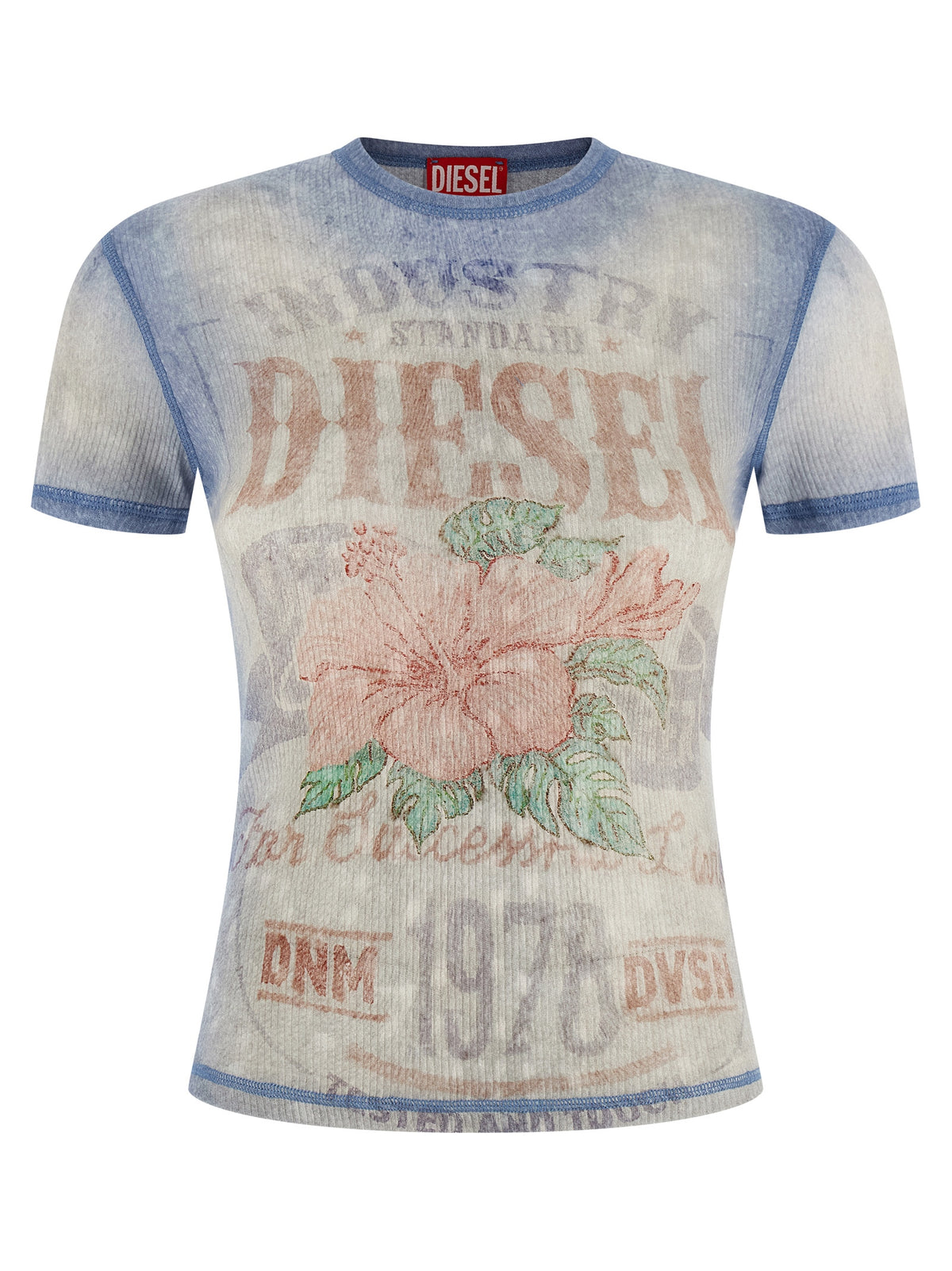 T-shirt en coton bleu Diesel