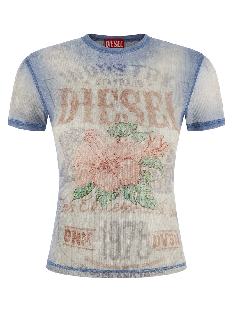 T-shirt en coton bleu Diesel