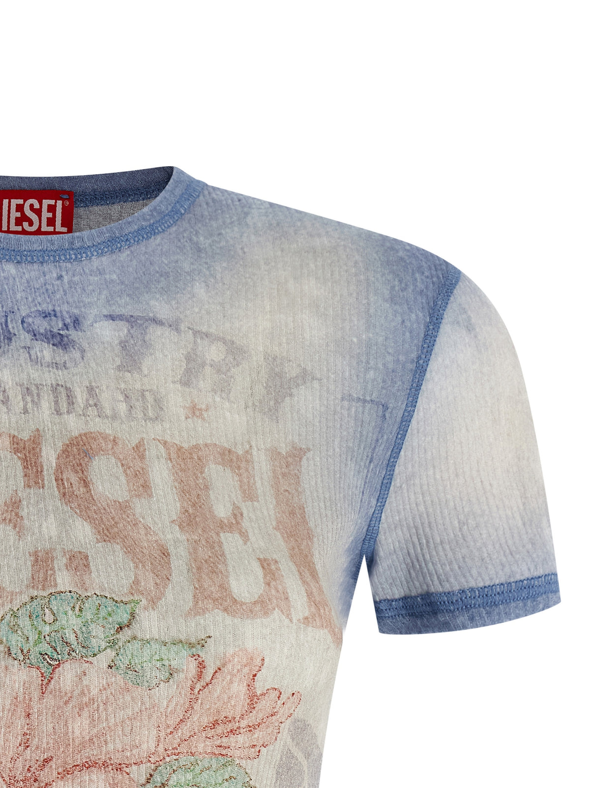 T-shirt en coton bleu Diesel