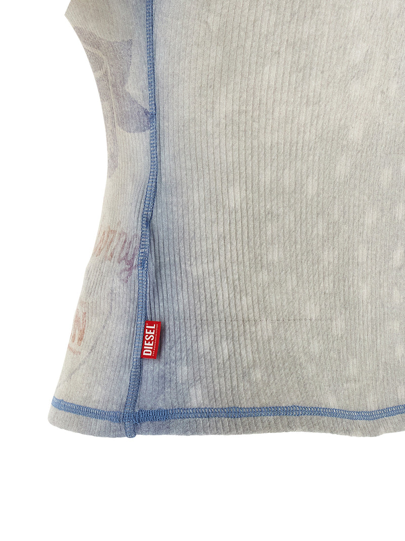 T-shirt en coton bleu Diesel
