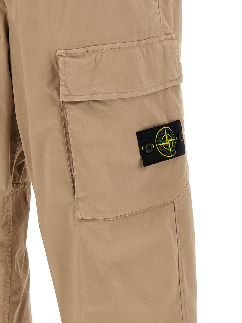 Pantalon cargo Stone Island en coton beige