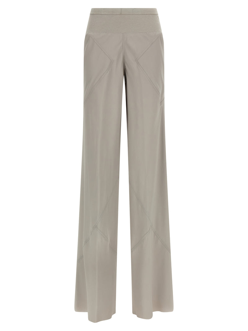 Pantalon évasé gris en acétate Rick Owens
