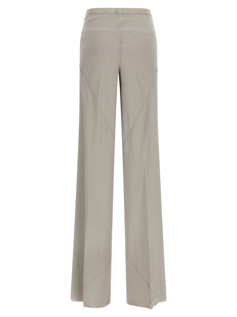 Pantalon évasé gris en acétate Rick Owens