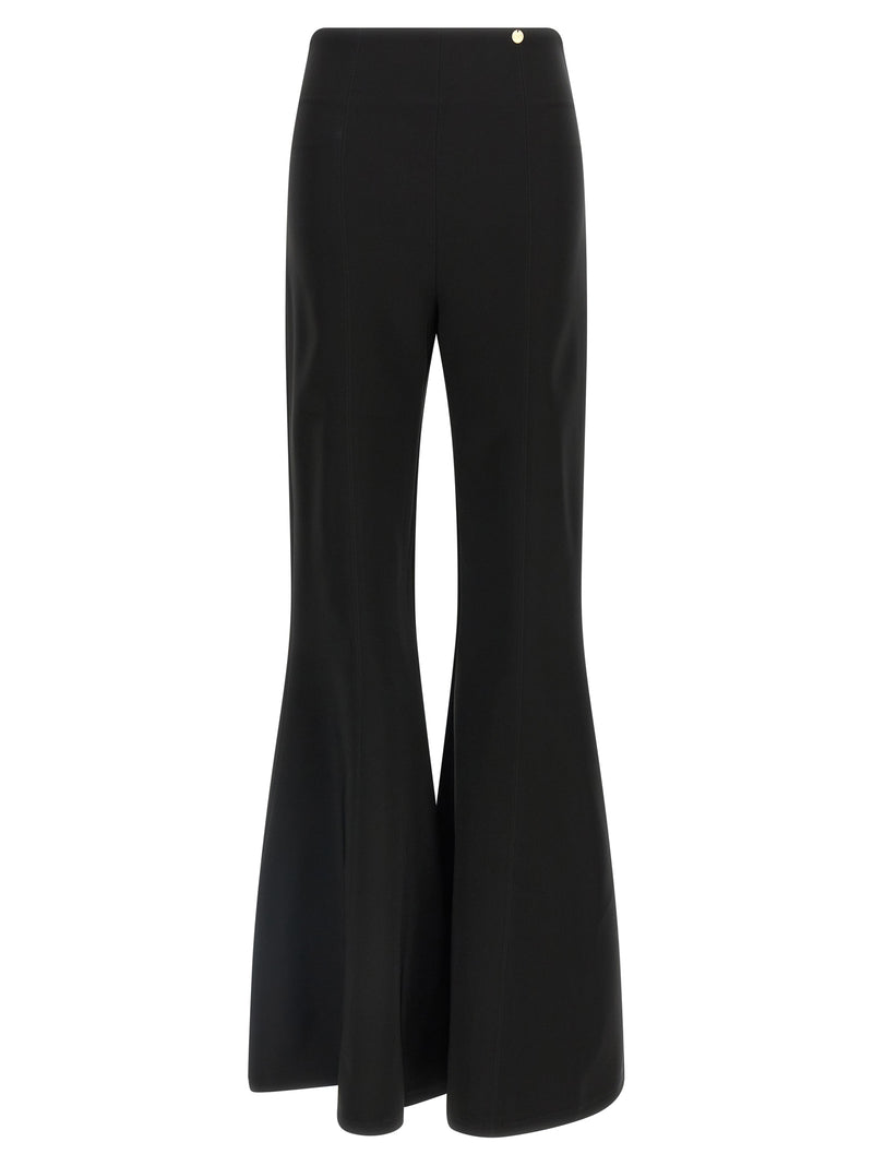 CATALINA Venezia Black Triacetate Flared Pants for Women