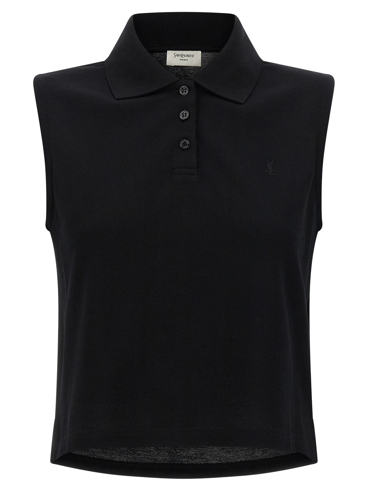 Saint Laurent Black Cotton Polo Shirt - Chic & Timeless