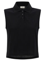 Saint Laurent Black Cotton Polo Shirt - Chic & Timeless