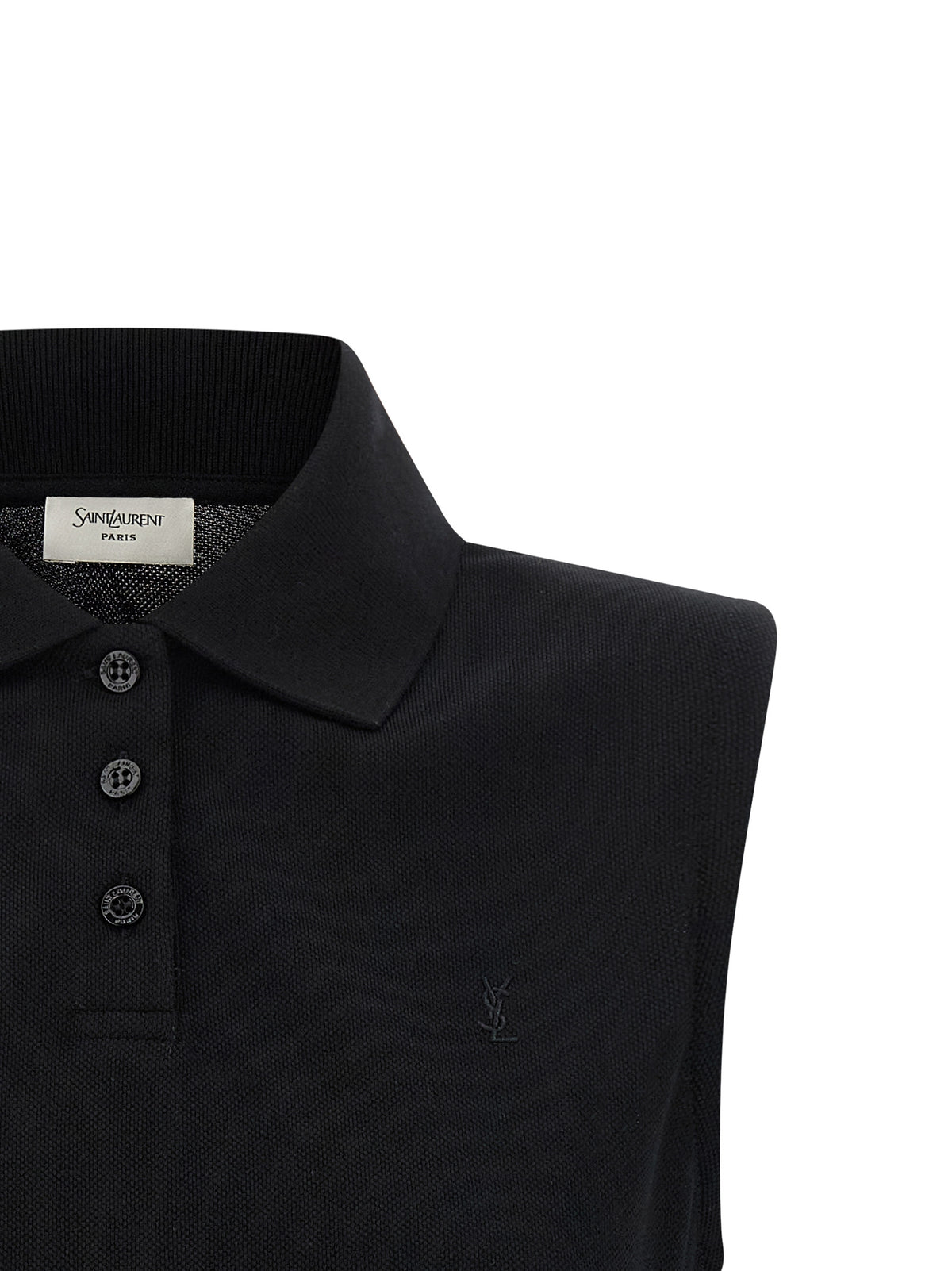 Saint Laurent Black Cotton Polo Shirt - Chic & Timeless