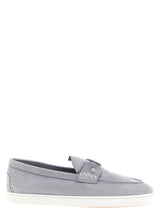 Christian Louboutin Chambeliboat Gray Calfskin Slip-On Loafers